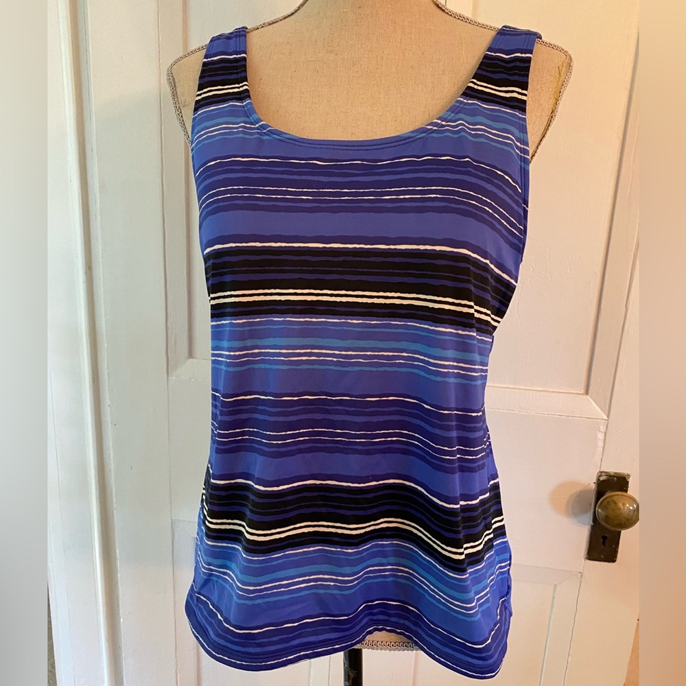 LL Bean Woman's BeanSport Swimwear Tankini Top, Size 14